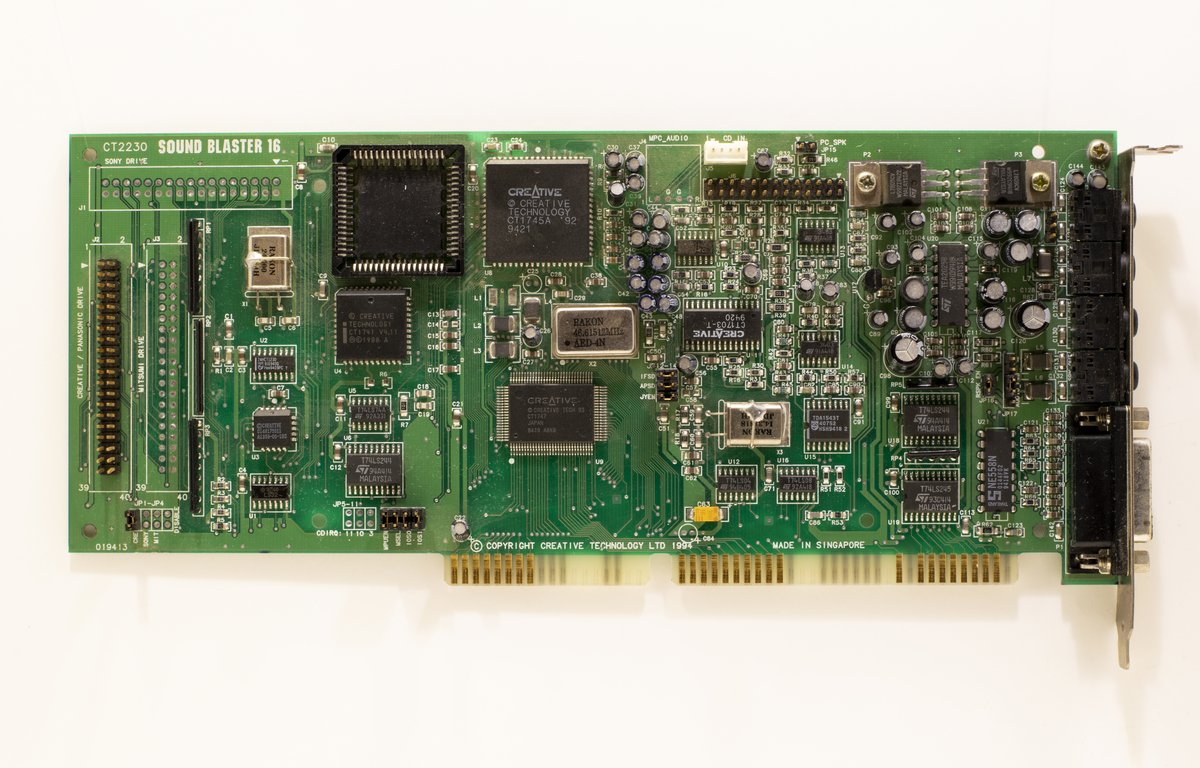 A Creative Sound Blaster 16 ISA sound card